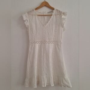 MISS KELLY White Lace Midi Dress